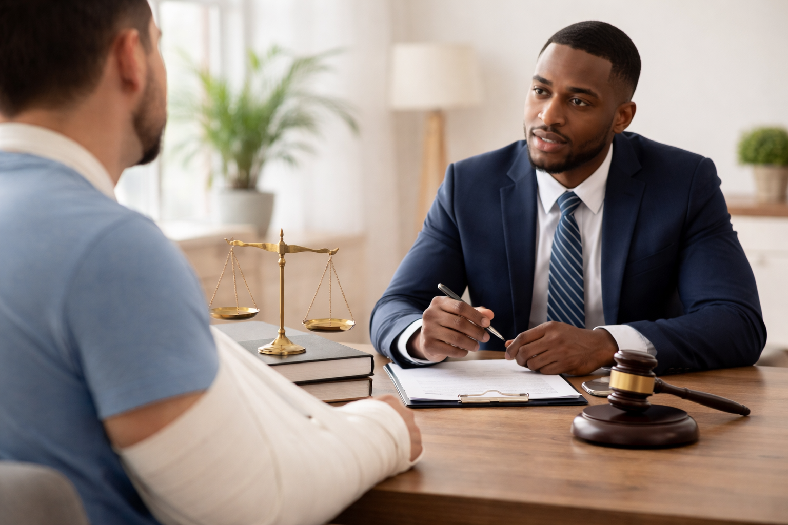 Personal injury attorney Florida consultation with injured client